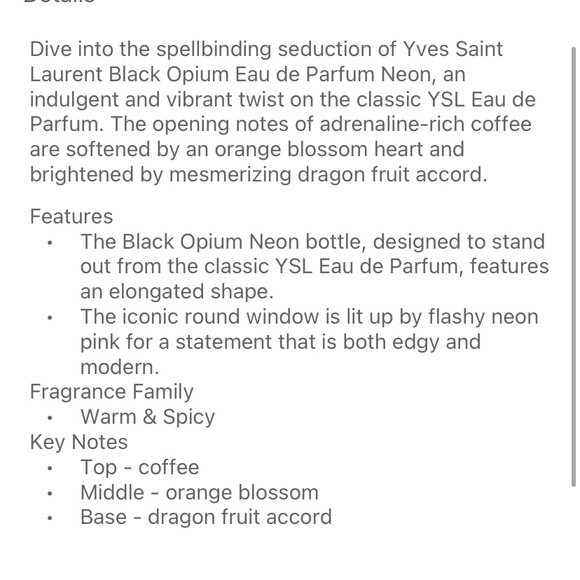 Yves Saint Laurent Black Opium perfume! - Picture 3 of 3